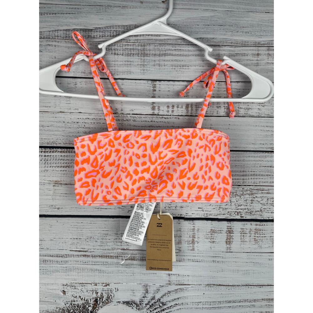 Billabong Chase the Wind Bikini Swim Top New Girls Size 8 Pink Floral Beach Vaca